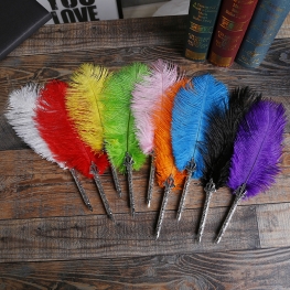 Vintage Feather Quill Dip Pen Set with 5 Nibs Retro Calligraphy Writing Pen for Wedding Birthday Gift