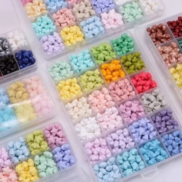 Sealing Wax Bead Star Fire Paint Bead Set with 24 Colors in Heart Shape for Crafting 