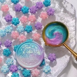 3D Cherry Blossom Wax Sealing Beads with Iridescent Effect for Wax Sealing Stamp