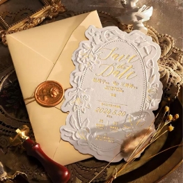 2025 Custom Elegant Wedding Save-the-Date Invitation with Wax Seal